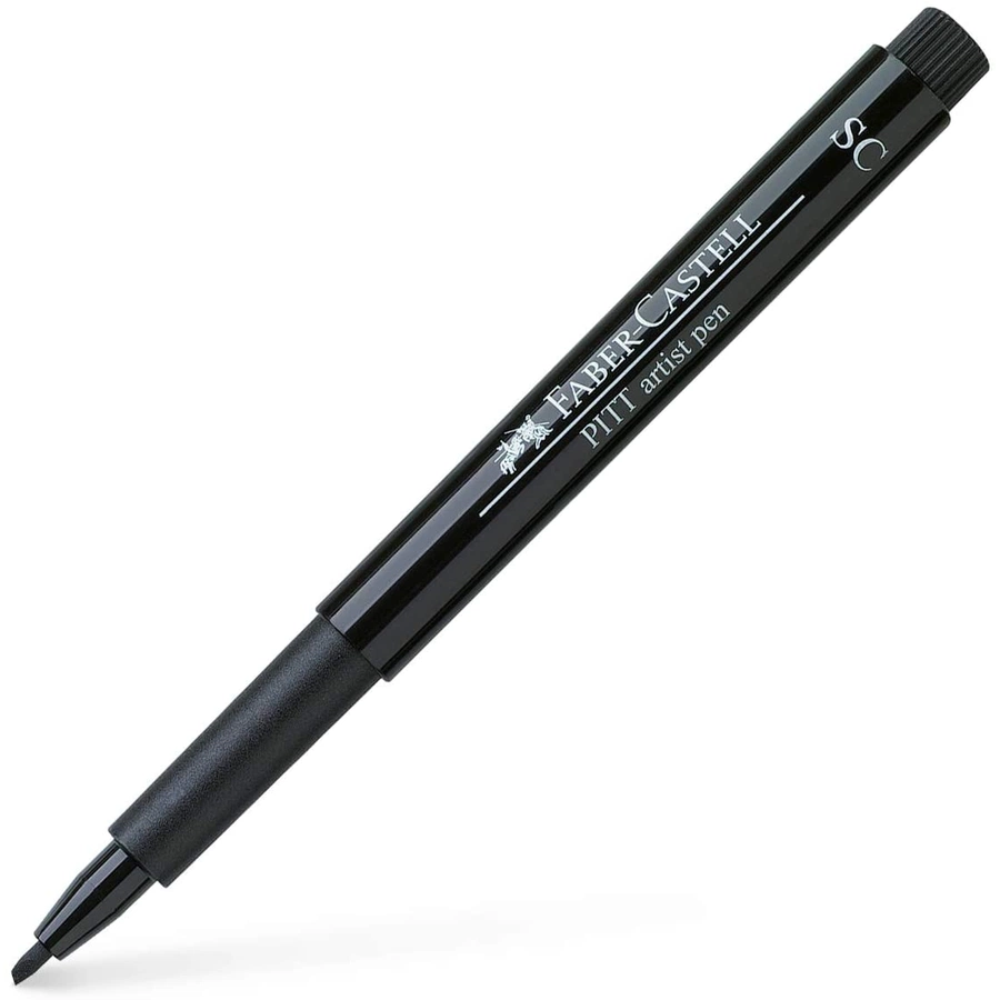 изображение Faber-castell pitt artist pen, 4 штуки, черный цвет, толщина пера m, f, s, xs