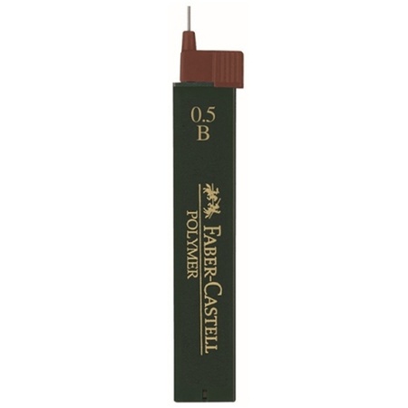 Грифели Faber-Castell для механического карандаша Polymer, толщина 0,5 мм, B