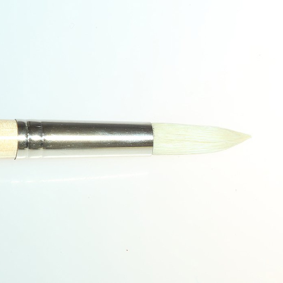 изображение Кисть щетина для масла сонет №12, диаметр 13 мм круглая на длинной ручке покрытая лаком