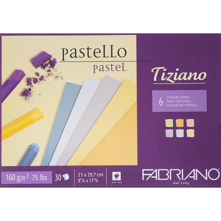 Альбом склейка для пастели Fabriano Tiziano 160 г/м2 21x29,7 см 6 цветов, 30 листов