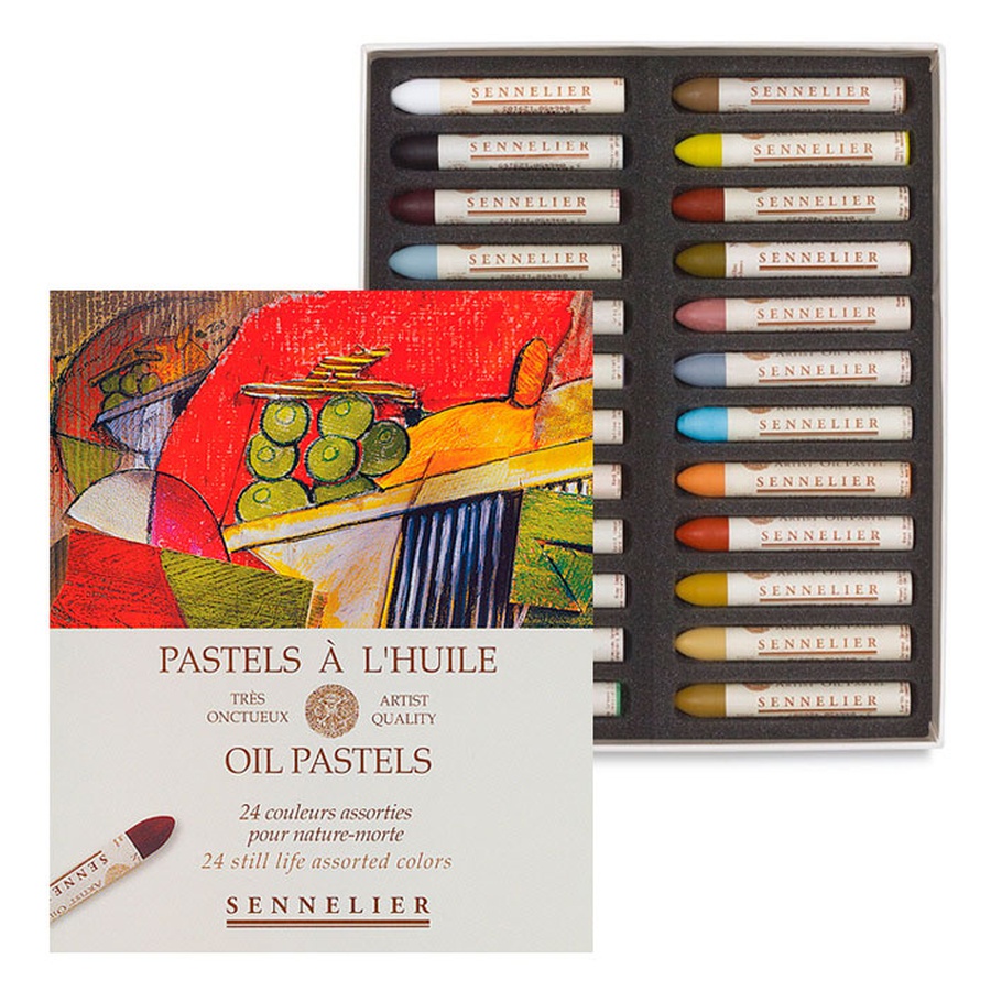 фото Набор профессиональной масляной пастели, серия натюрморт, 24 цвета в картонной коробке, sennelier