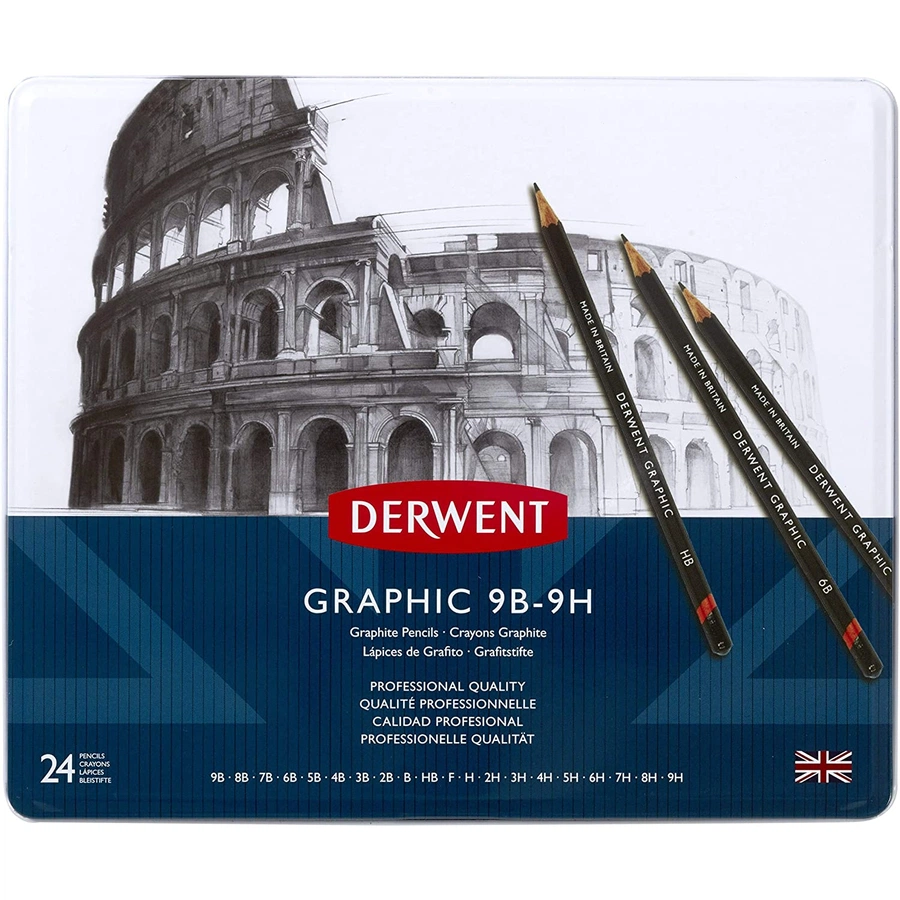 фото Набор графитных карандашей 24 штуки derwent graphic
