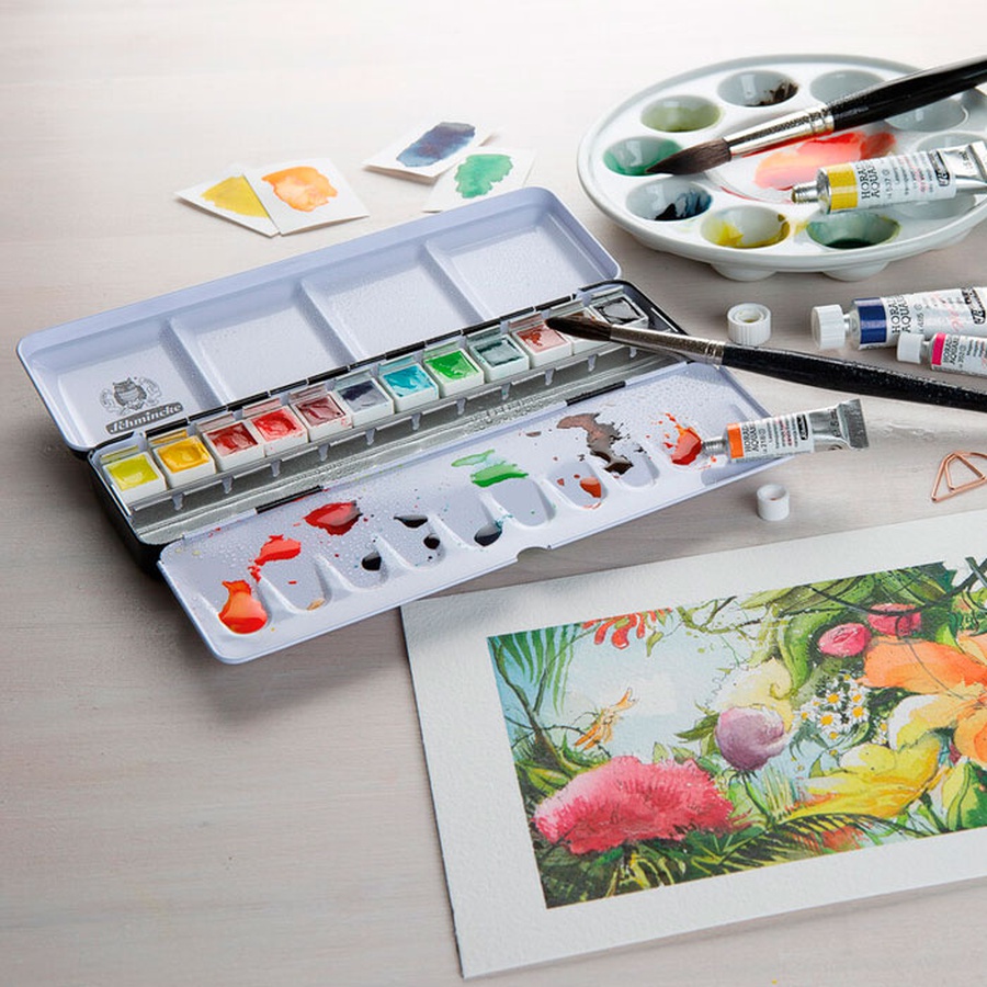 картинка Набор акварельных красок schmincke horadam 12 цветов, металлическая упаковка