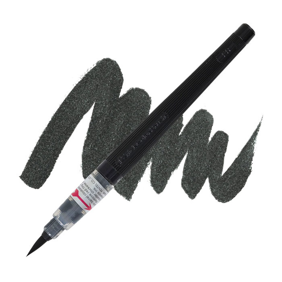 фото Ручка кисть с краской pentel colour brush чёрная