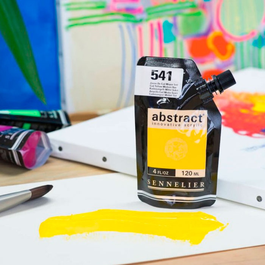 изображение Краска акриловая sennelier abstract, дой-пак 120 мл, жёлтый