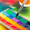 изображение Краска акварельная ладога, сажа газовая теплая, кювета
