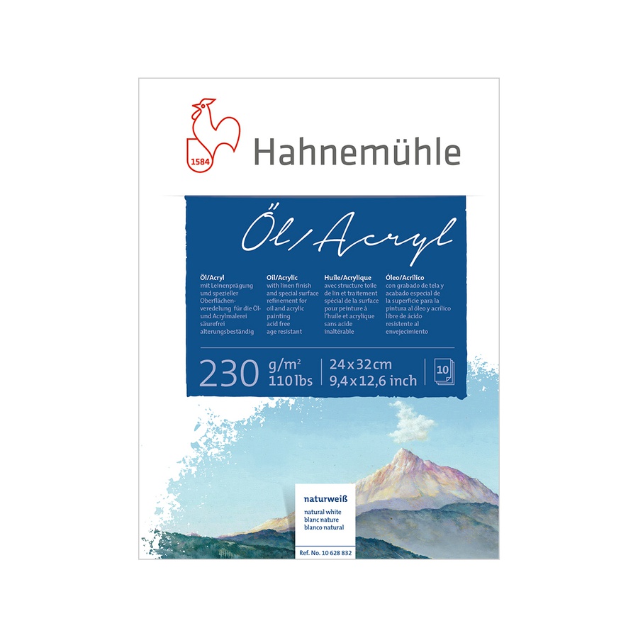 фотография Альбом-склейка бумаги для акрила и масла hahnemuhle, размер 24х32 см, 10 листов, плотность 230 г/м2