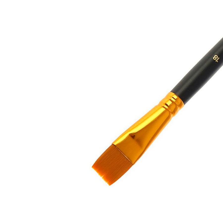 фотография Кисть синтетика roubloff № 18 плоская, длинная ручка, 1327