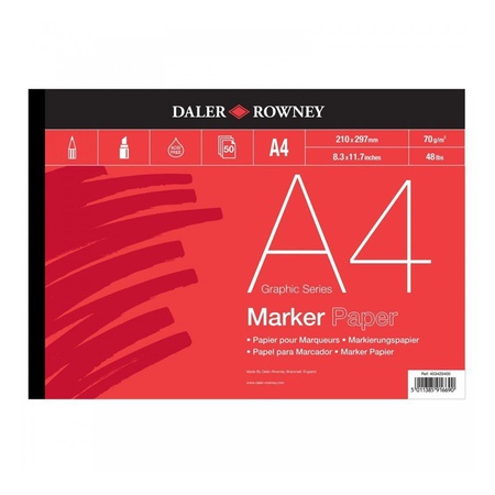 Альбом для маркеров Daler Rowney плотность 70 г/м2 размер А4 (210*297мм) 50 листов