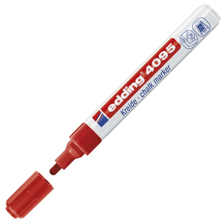 Меловой маркер Edding для окон, красный, толщина пера 2-3 мм