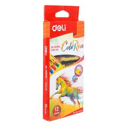 фотография Пастель масляная deli colorun 12 цветов картонная коробка