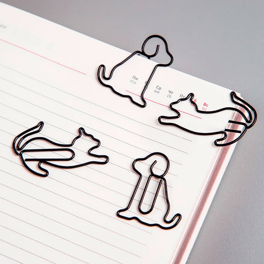 картинка Скрепки фигурные meshu "cat&dog " 19мм, 4 штуки