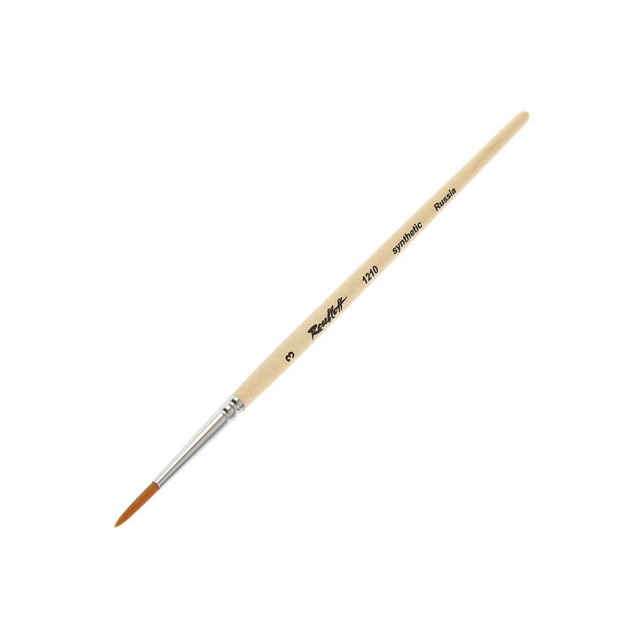фотография Кисть синтетика мягкая roubloff № 3 круглая, короткая ручка, 1210