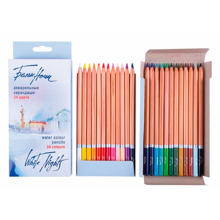 Набор акварельных карандашей Белые Ночи 24 цвета в картоне