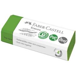 изображение Ластик faber-castell "erasure" pvc-free & dust-free, прямоугольный, картонный футляр, 63*22*13 мм, светло-зеленый