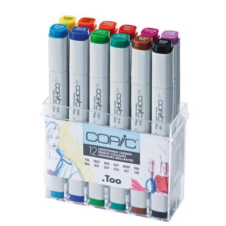 В наборе 12 маркеров Copic Classic с яркими цветами для рисования ландшафтов в прозрачном пластиковом пенале. Маркеры Copic &mdash; высококачественны…