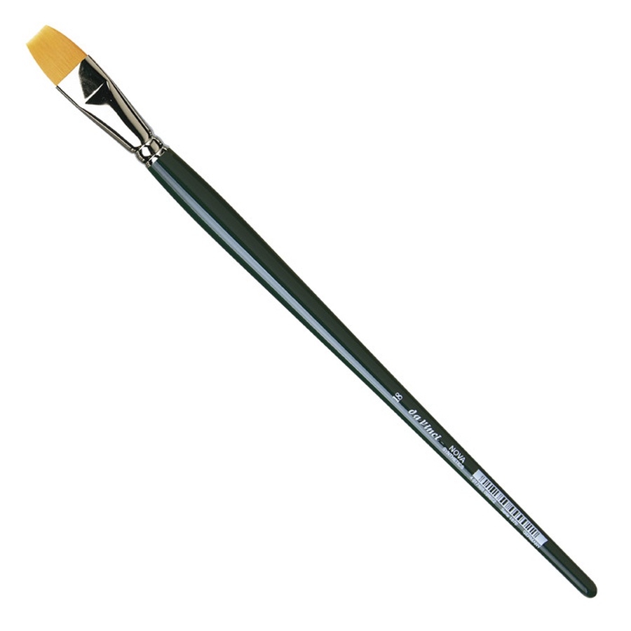фото Кисть синтетика плоская № 18, длинная ручка, серия 1870 nova, фирма da vinci