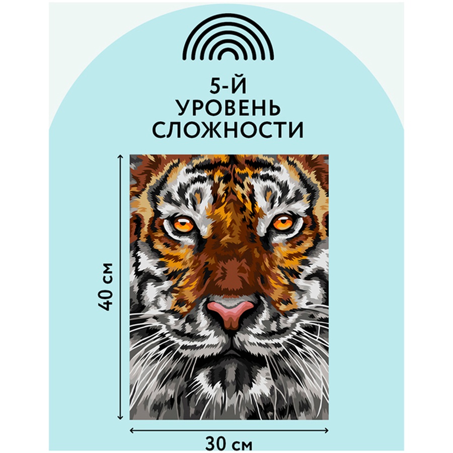 фотография Картина по номерам на холсте "тигриный взгляд", 30*40 см