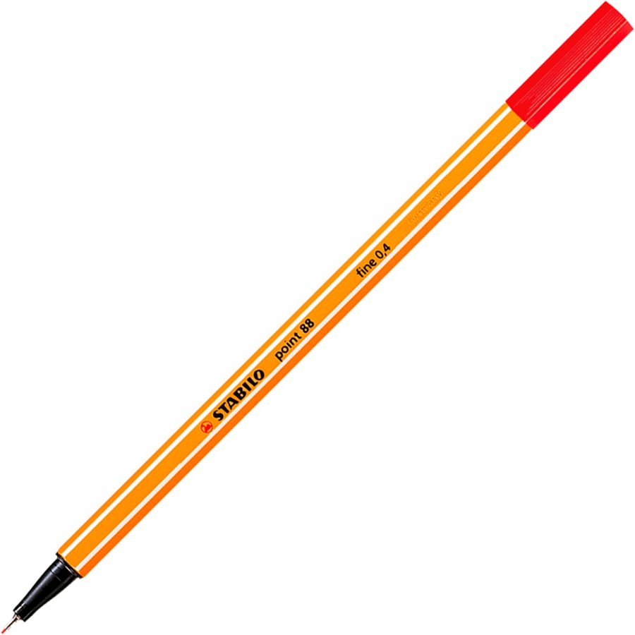 картинка Ручка капиллярная цвет красный stabilo 88