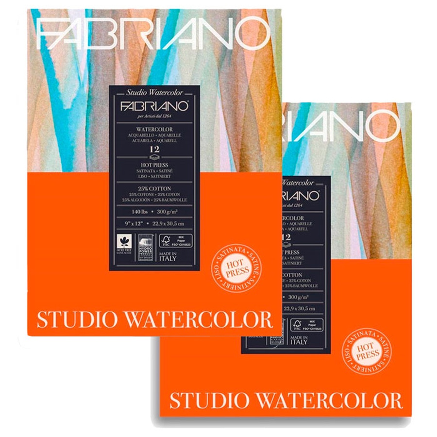 изображение Альбом склейка для акварели fabriano watercolour studio 300 г/м2, 22,9x30,5 см, сатин, 12 листов