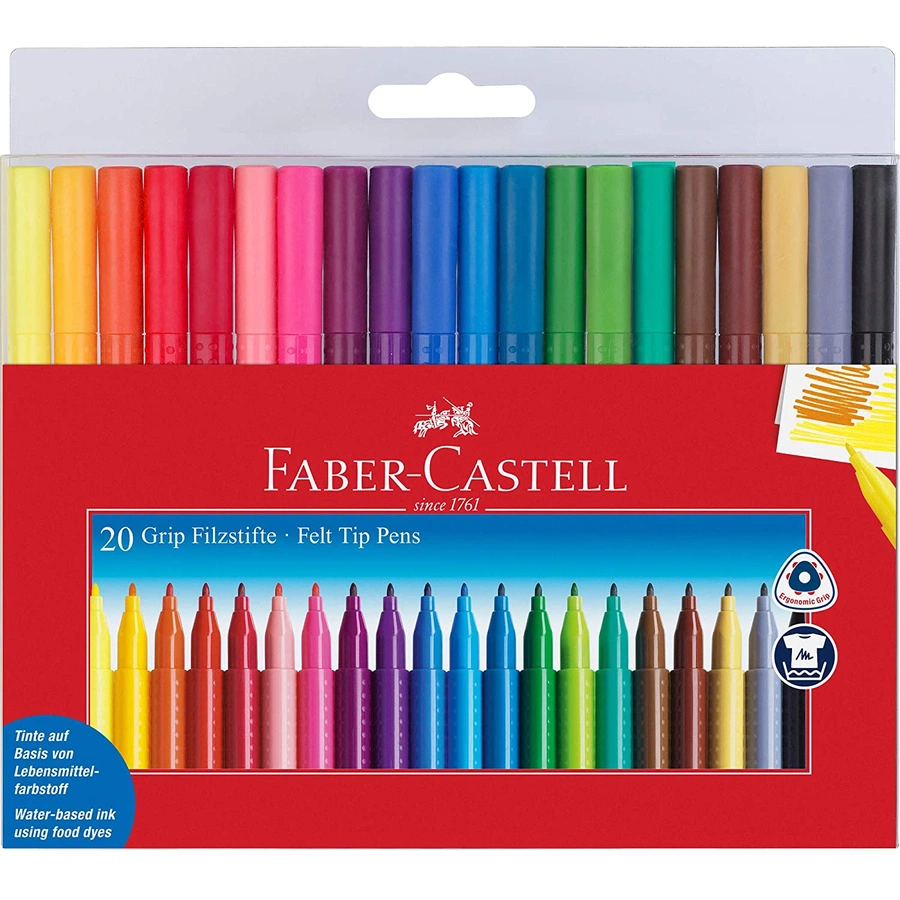 Наборы цветных фломастеров Faber-Castell Grip