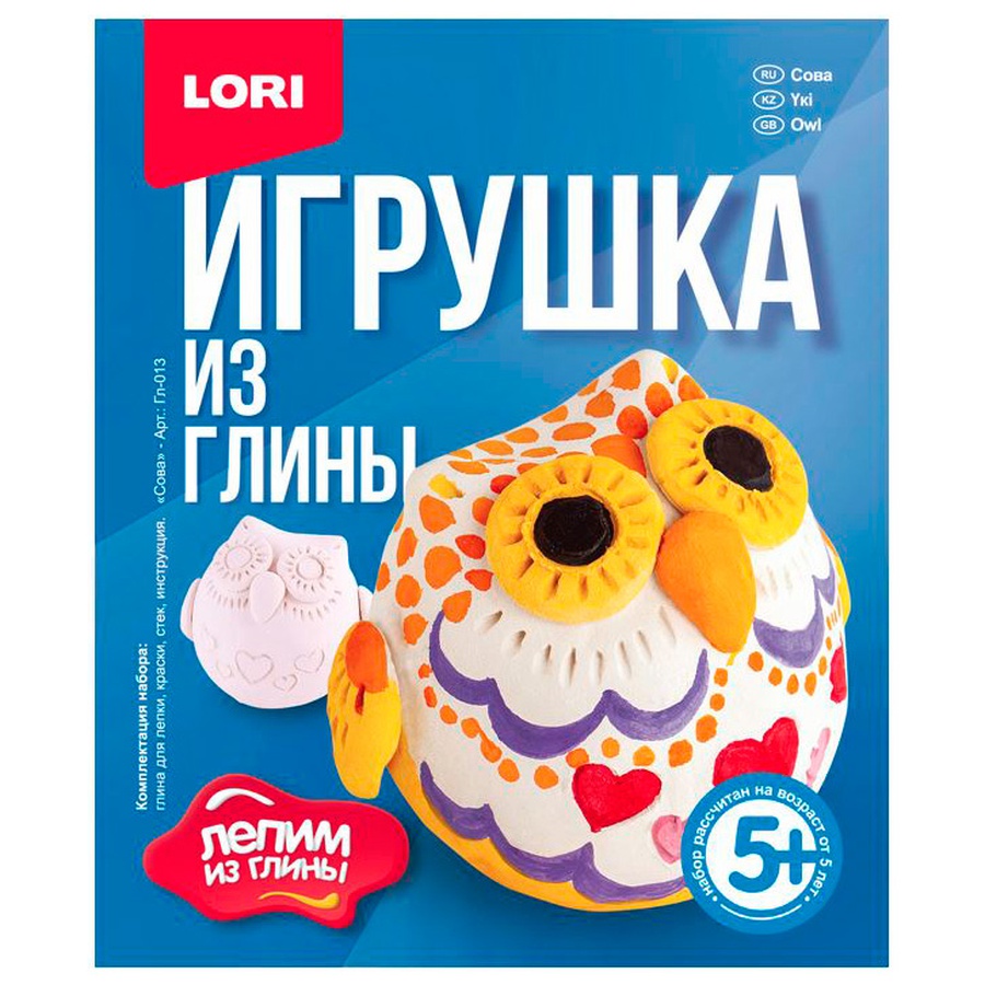 изображение Набор для творчества lori игрушка из глины сова