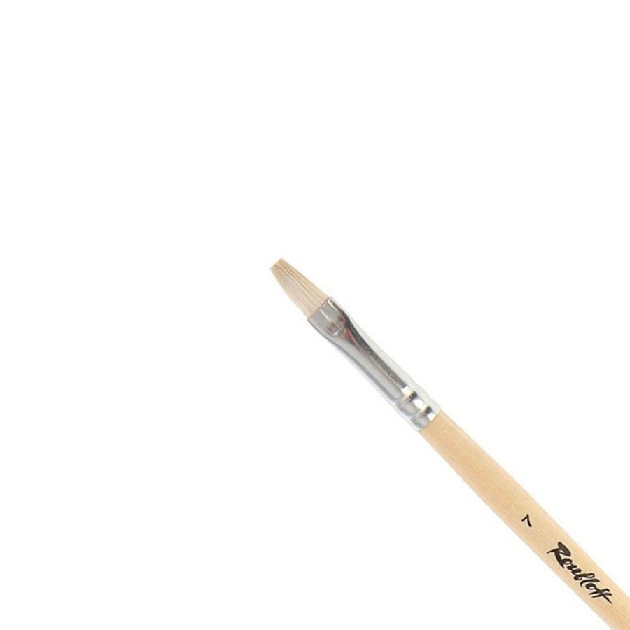 фото Кисть щетина roubloff № 7 плоская, длинная ручка, 1622