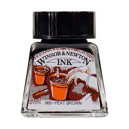 фото Тушь художественная winsor & newton, 14 мл, торфянно-коричневый
