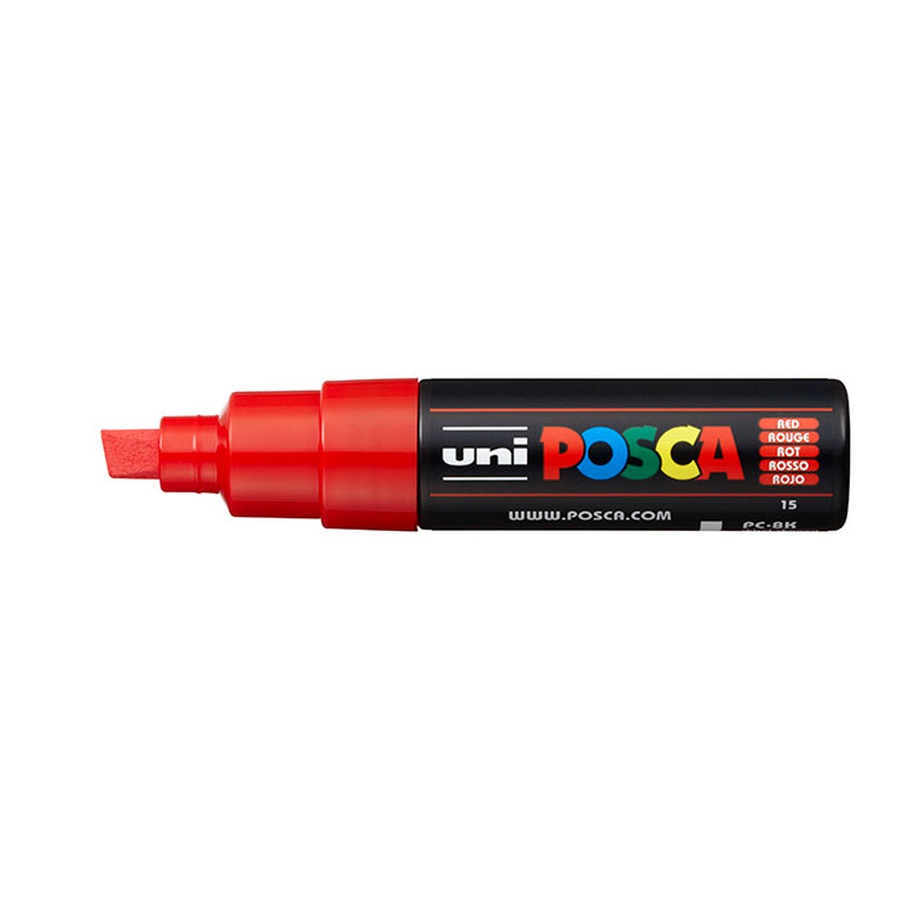 картинка Маркер posca pc-8k, красный, до 8.0 мм, скошенный наконечник