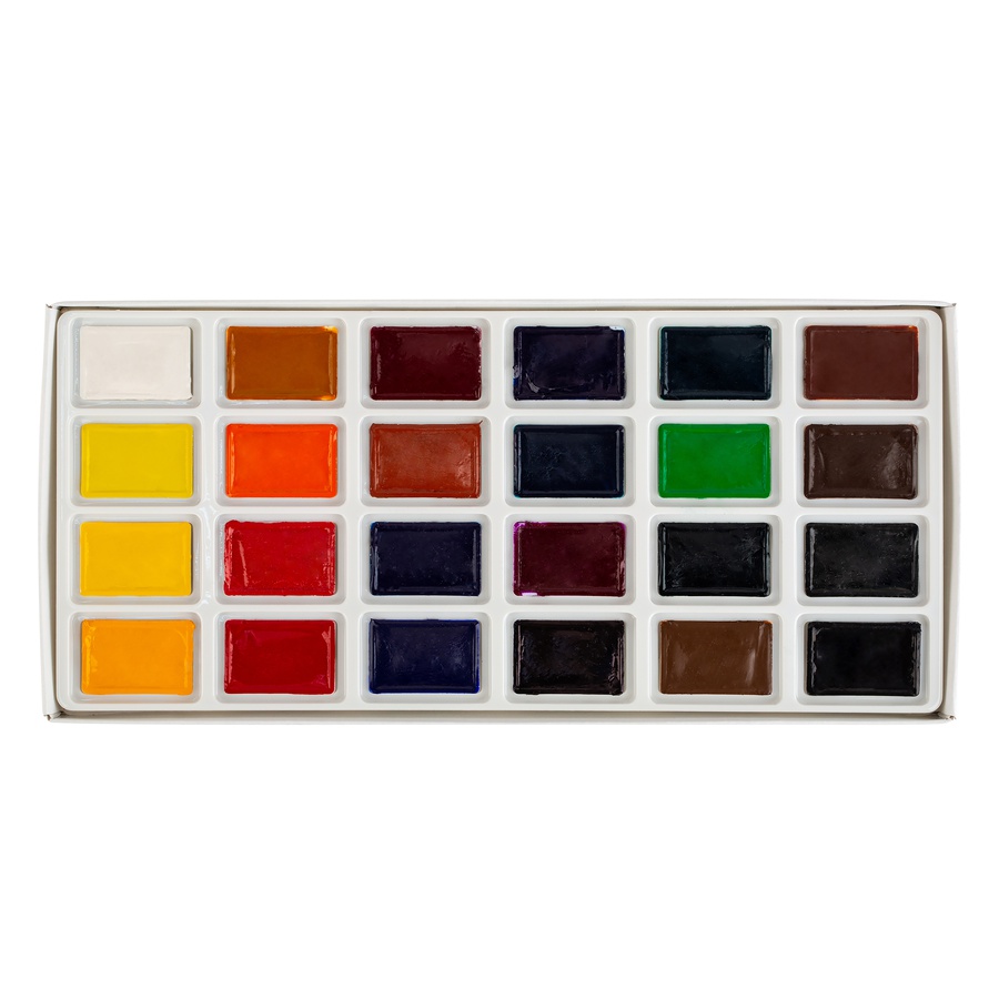 изображение Набор акварельных красок сонет 24 цвета в картоне