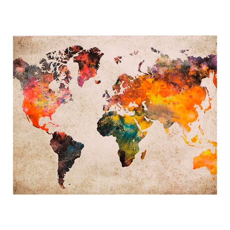 фотография Роспись по холсту «карта мира», 30 × 40 см