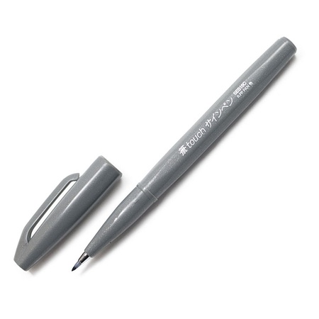 картинка Фломастер-кисть pentel brush sign pen серый