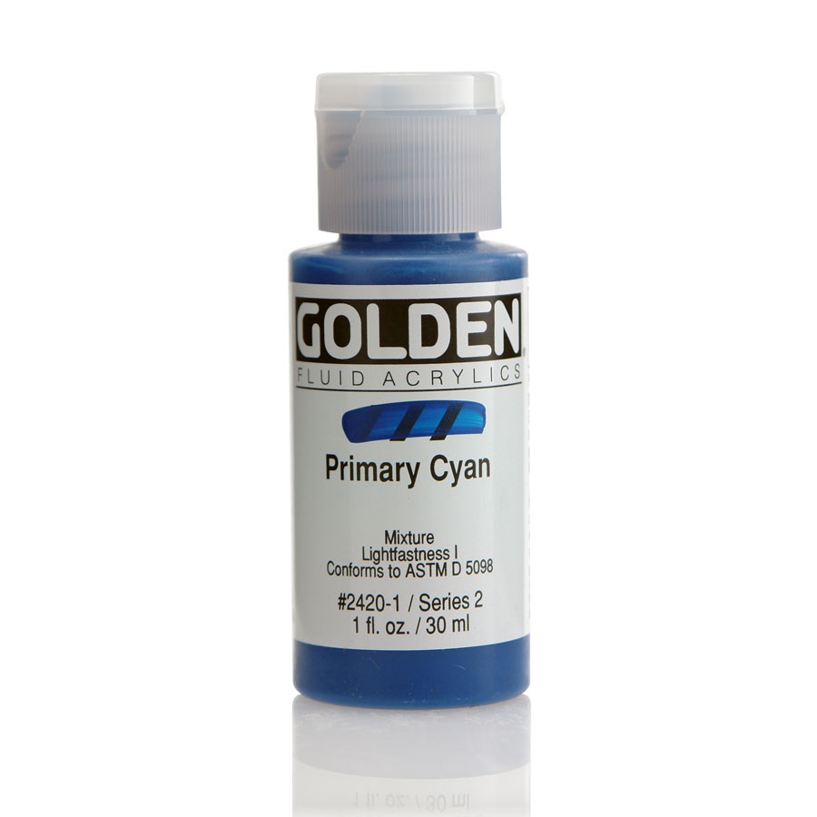 изображение Краска акриловая golden fluid, банка 30 мл, № 2420 голубой