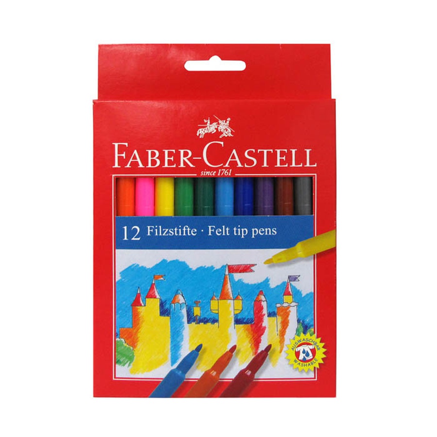 изображение Фломастеры цветные 12 штук faber-castell