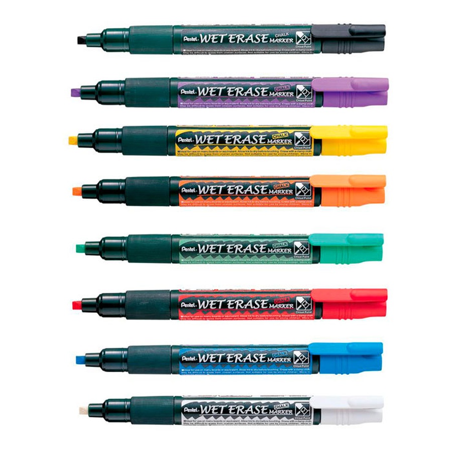 изображение Маркер меловой pentel wet erase 2-4 мм, белый