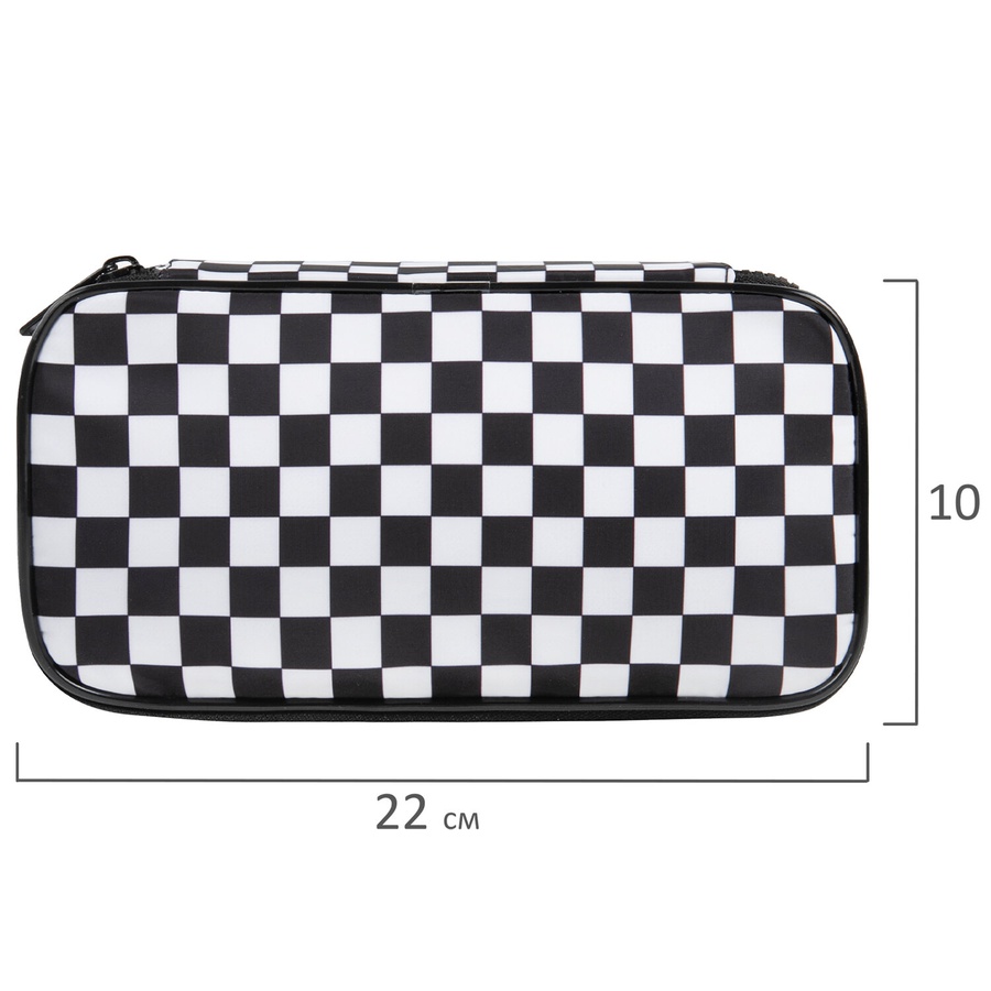 картинка Пенал-органайзер brauberg, 1 отделение, полиэстер, 22x11,5x6см, black and white