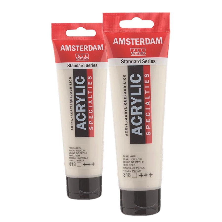 фото Краска акриловая amsterdam, туба 120 мл, № 818 жёлтый перламутровый