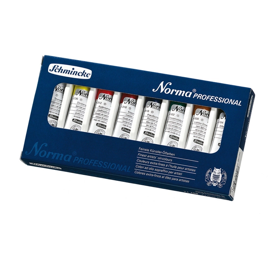 картинка Набор масляных красок schmincke norma professional 8 цветов по 20 мл, картонная упаковка