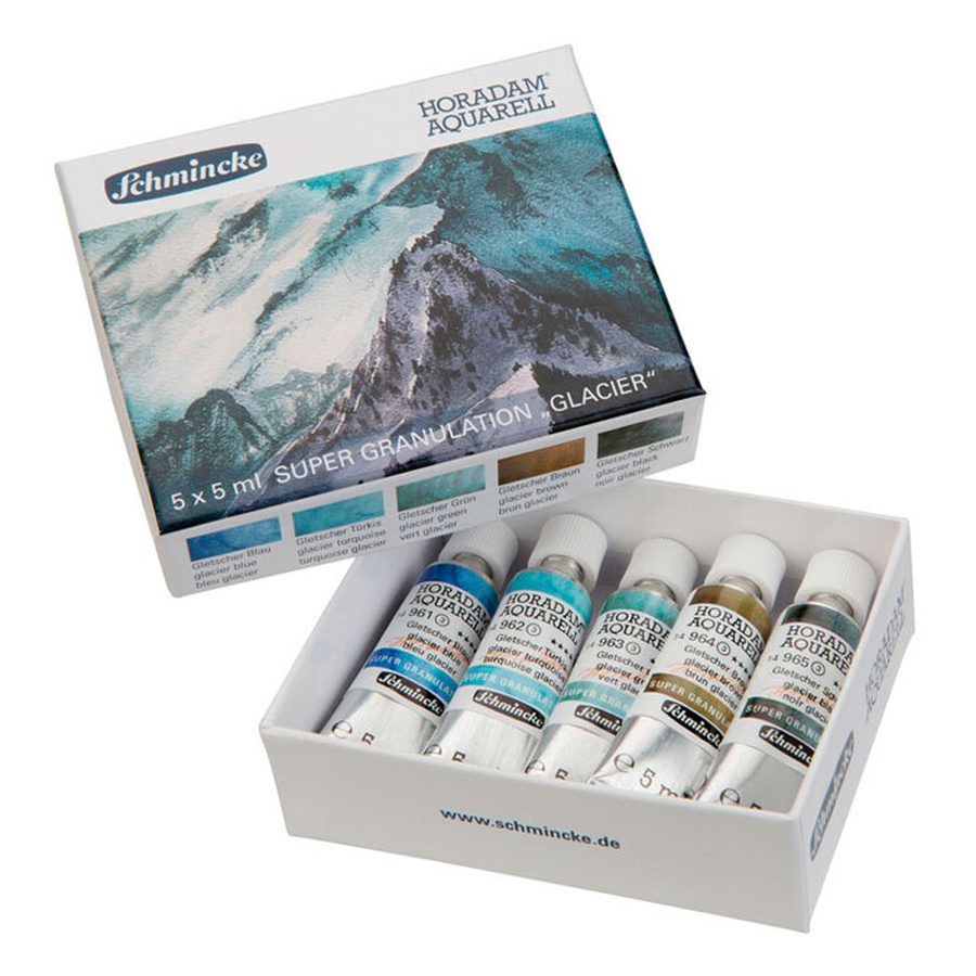 изображение Набор супергранулирующих акварельных красок schmincke horadam, glacier, тубы 5х5мл, в картоне
