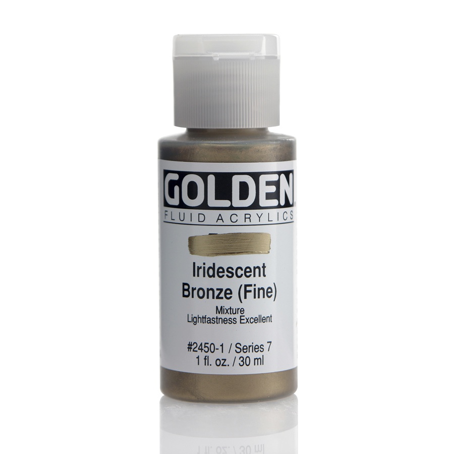 фотография Краска акриловая golden fluid, банка 30 мл, № 2450 бронзовый перламутр