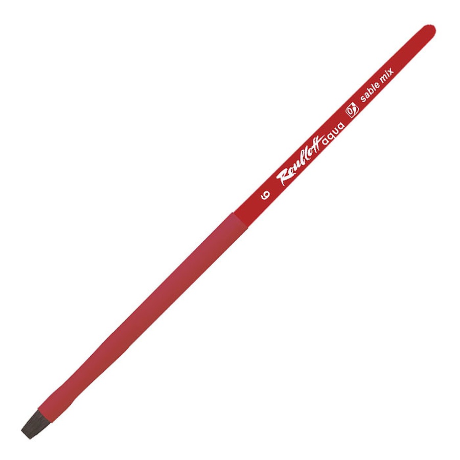 картинка Кисть roubloff aqua соболь-микс №6, плоская, короткая ручка, покрытие обоймы soft-touch