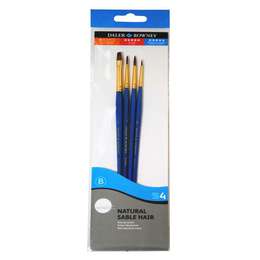 картинка Набор кистей соболь daler-rowney с короткой ручкой 4 pc