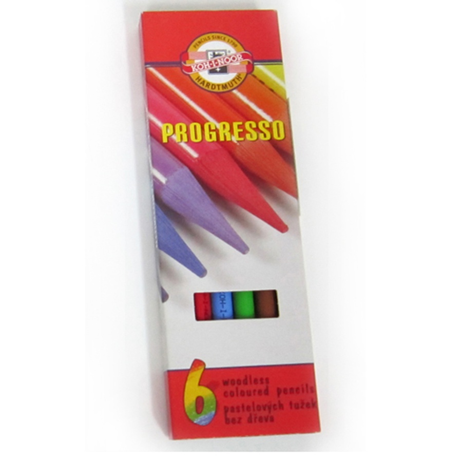 фото Набор цветных карандашей koh-i-noor progresso, 6 цветов, в лаке