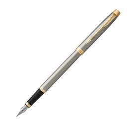 фотография Ручка перьевая im brushed metal gt серебристый корпус, позолоченные детали parker-1931649