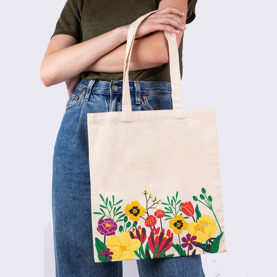 фотография Раскраска на сумке "летний цвет"   40 х  35 см