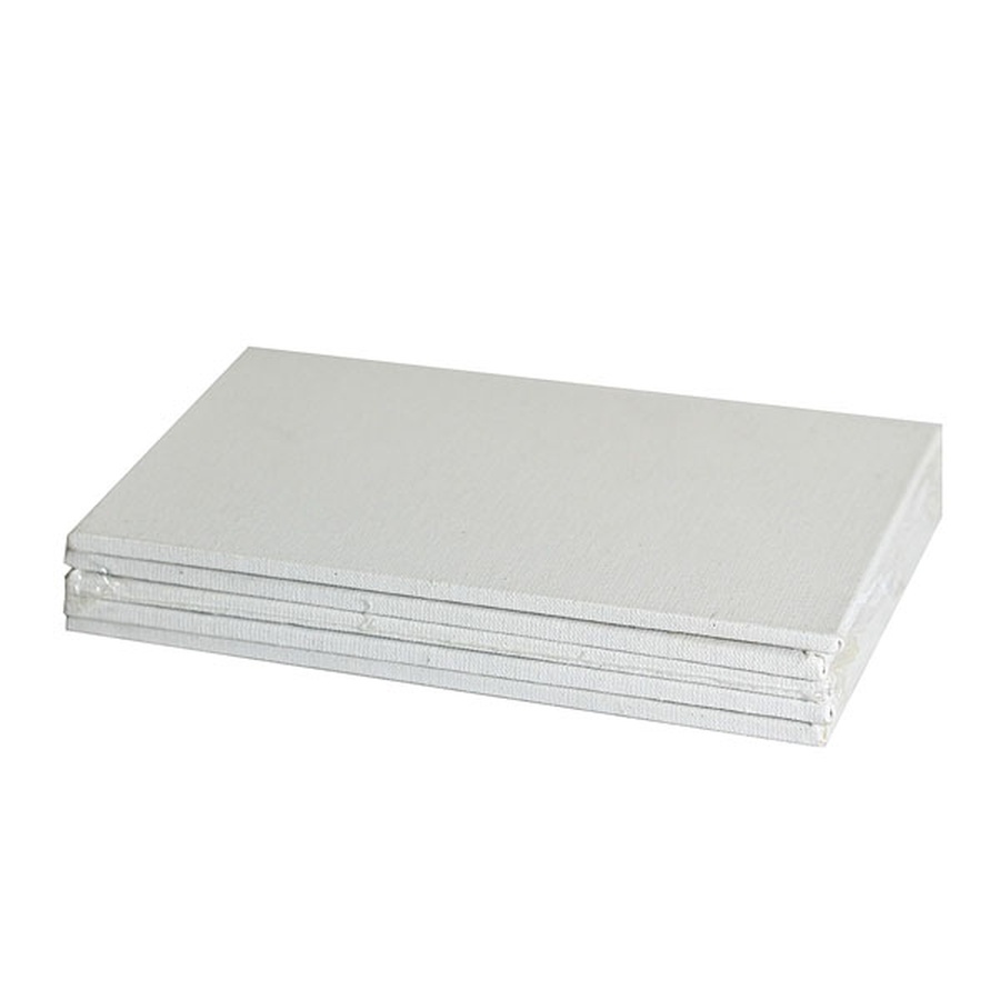 картинка Холсты мастер-класс на картоне, грунтованные белым акрилом, в наборе 5 шт, 10х15 см