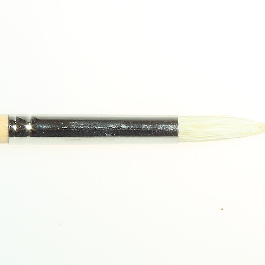 фотография Кисть щетина для масла сонет №5, диаметр 7мм круглая на длинной ручке покрытая лаком