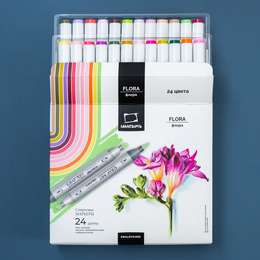 изображение Набор спиртовых маркеров малевичъ graf'art brush, флора 24 цвета