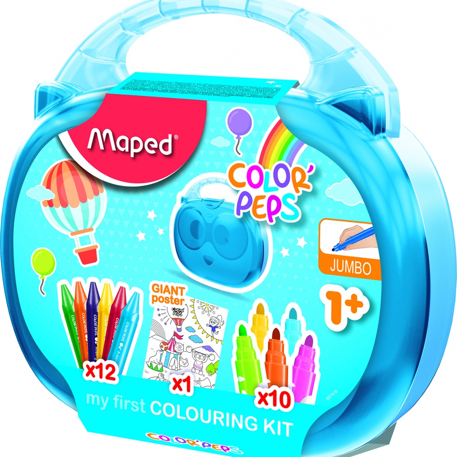 изображение Набор для рисования детский maped colorpep's jumbo, 12 мелков, 10 фломастеров