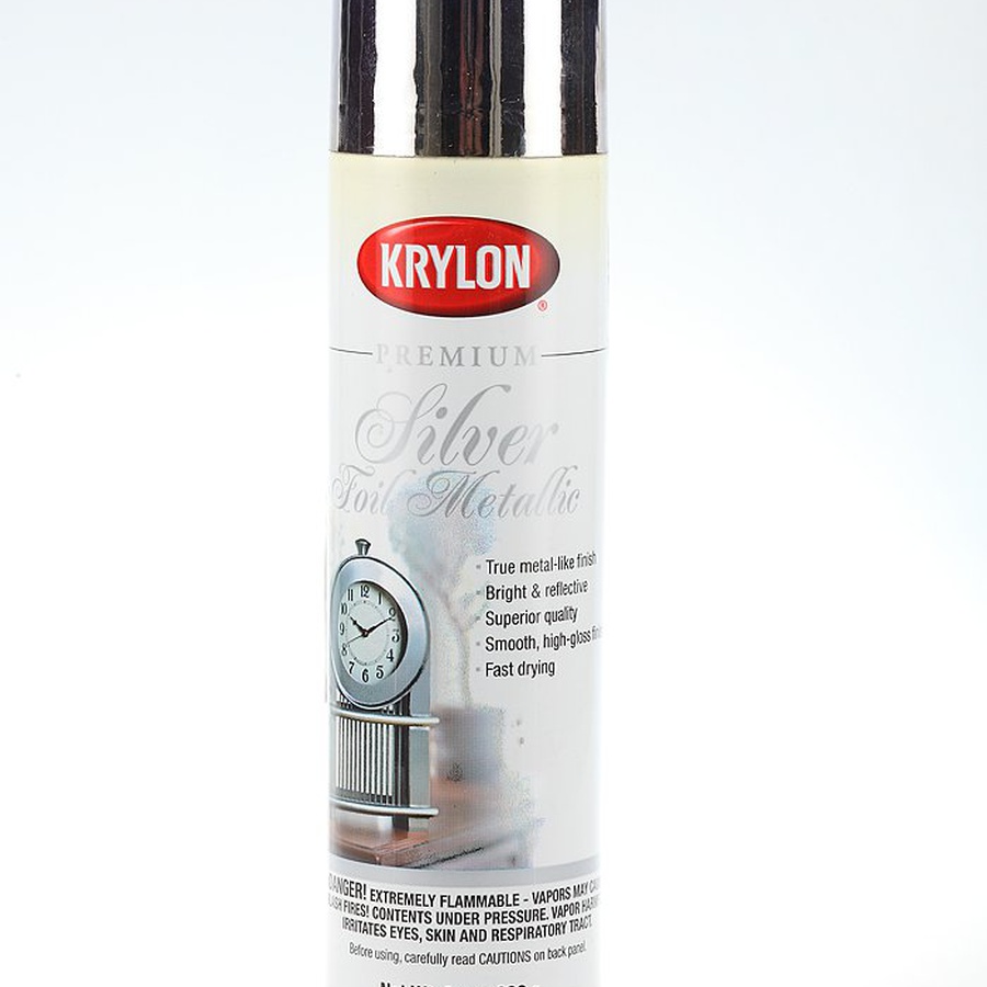 изображение Универсальная аэрозольная краска krylon premium metallic, металлик, 226 г, серебряная фольга